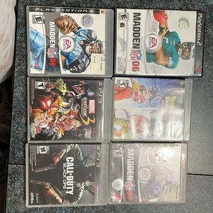 Five PS3 games and One PS2 game